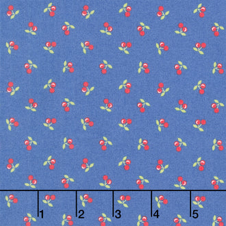 Cali and Co. - Cherries Cobalt Yardage