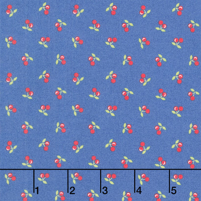 Cali and Co. - Cherries Cobalt Yardage