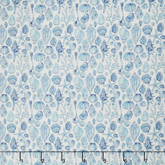 Serena Shores - Sketchy Shells Cloud Yardage