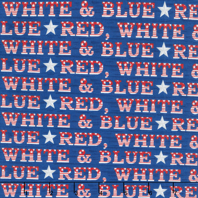Red, White & Bloom - Red, White And Blue Midnight Blue Yardage