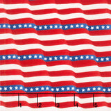 Red, White & Bloom - Waving Flag Stripe Patriotic Poppy Yardage