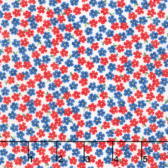 Red, White & Bloom - Patriotic Posies Daisy White Yardage