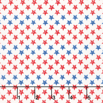 Red, White & Bloom - Stars In A Row Daisy White Yardage
