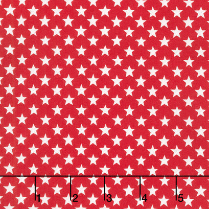 Red, White & Bloom - Stars In A Row Patriotic Poppy Yardage