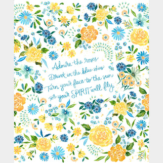Sunshine and Blue Skies - Admire the Roses Cloud Panel