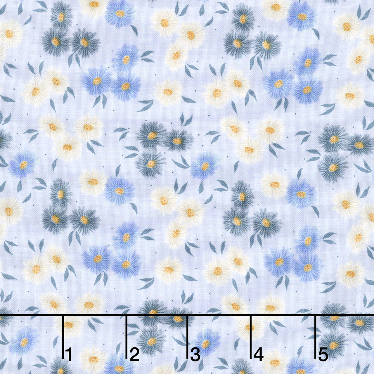 Seaglass Summer - Beach Asters Dappled Blue Yardage