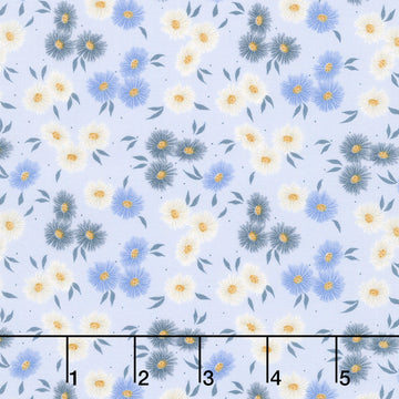 Seaglass Summer - Beach Asters Dappled Blue Yardage