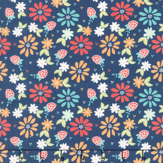 Raspberry Summer - Spring Berries Blueberry Yardage