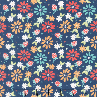 Raspberry Summer - Spring Berries Blueberry Yardage