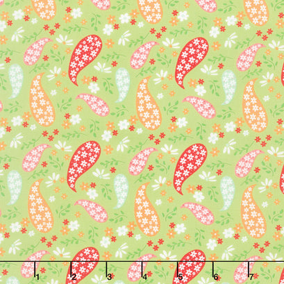 Raspberry Summer - Paisley Lime Yardage