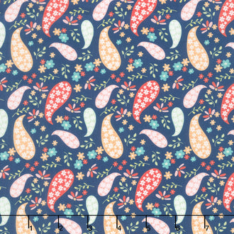 Raspberry Summer - Paisley Blueberry Yardage