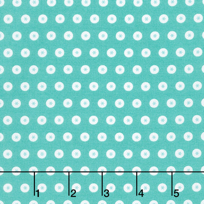 Raspberry Summer - Dots Teal Yardage