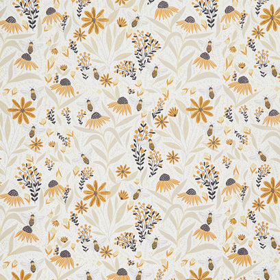 Bee Garden - Porcelain Metallic Yardage