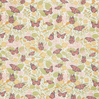Bee Garden - Summer Butterfly Porcelain Metallic Yardage