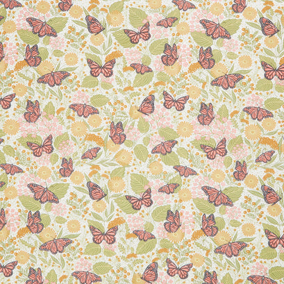 Bee Garden - Summer Butterfly Porcelain Metallic Yardage