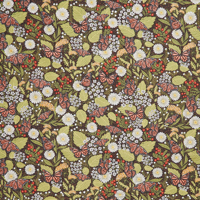 Bee Garden - Summer Butterfly Black Metallic Yardage