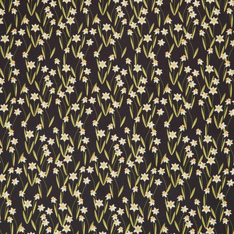 Bee Garden - Darling Daffodils Black Metallic Yardage