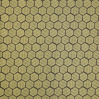 Bee Garden - Honeycomb Black Metallic Yardage
