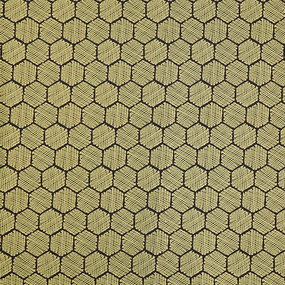 Bee Garden - Honeycomb Black Metallic Yardage