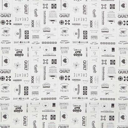 Threads - Made With Love Porcelain Black Yardage