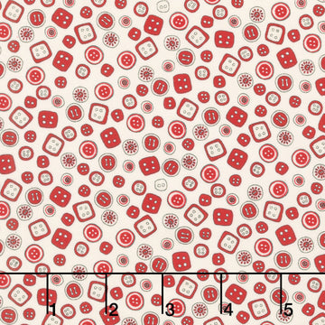 Threads - Buttons Porcelain Red Yardage