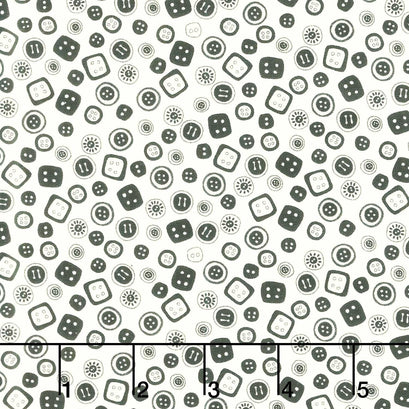 Threads - Buttons Porcelain Black Yardage