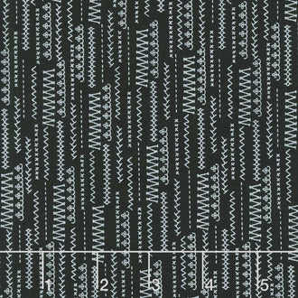 Threads - Stitched Up Black Yardage