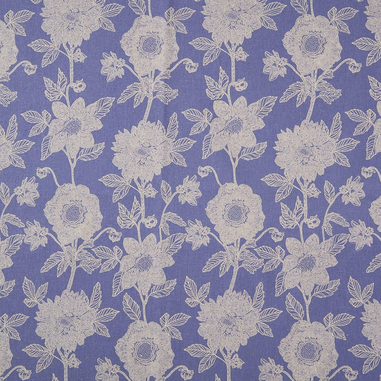 Silhouette - Stitched Dahlia Cornflower Yardage