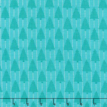 Silver Lining - Tree Farm Turquoise Metallic Yardage