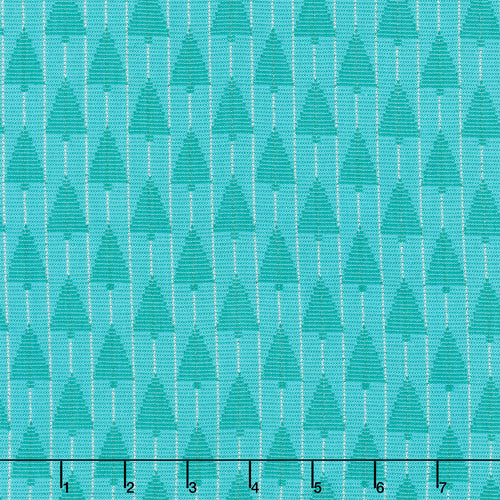 Silver Lining - Tree Farm Turquoise Metallic Yardage