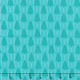 Silver Lining - Tree Farm Turquoise Metallic Yardage