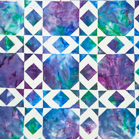 Quilt Blocks - Quilt Block 3 Cheater Print Caribbean Yardage