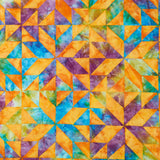 Quilt Blocks - Quilt Block 4 Cheater Print Tangerine Yardage
