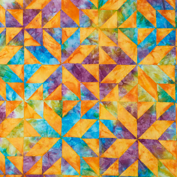Quilt Blocks - Quilt Block 4 Cheater Print Tangerine Yardage