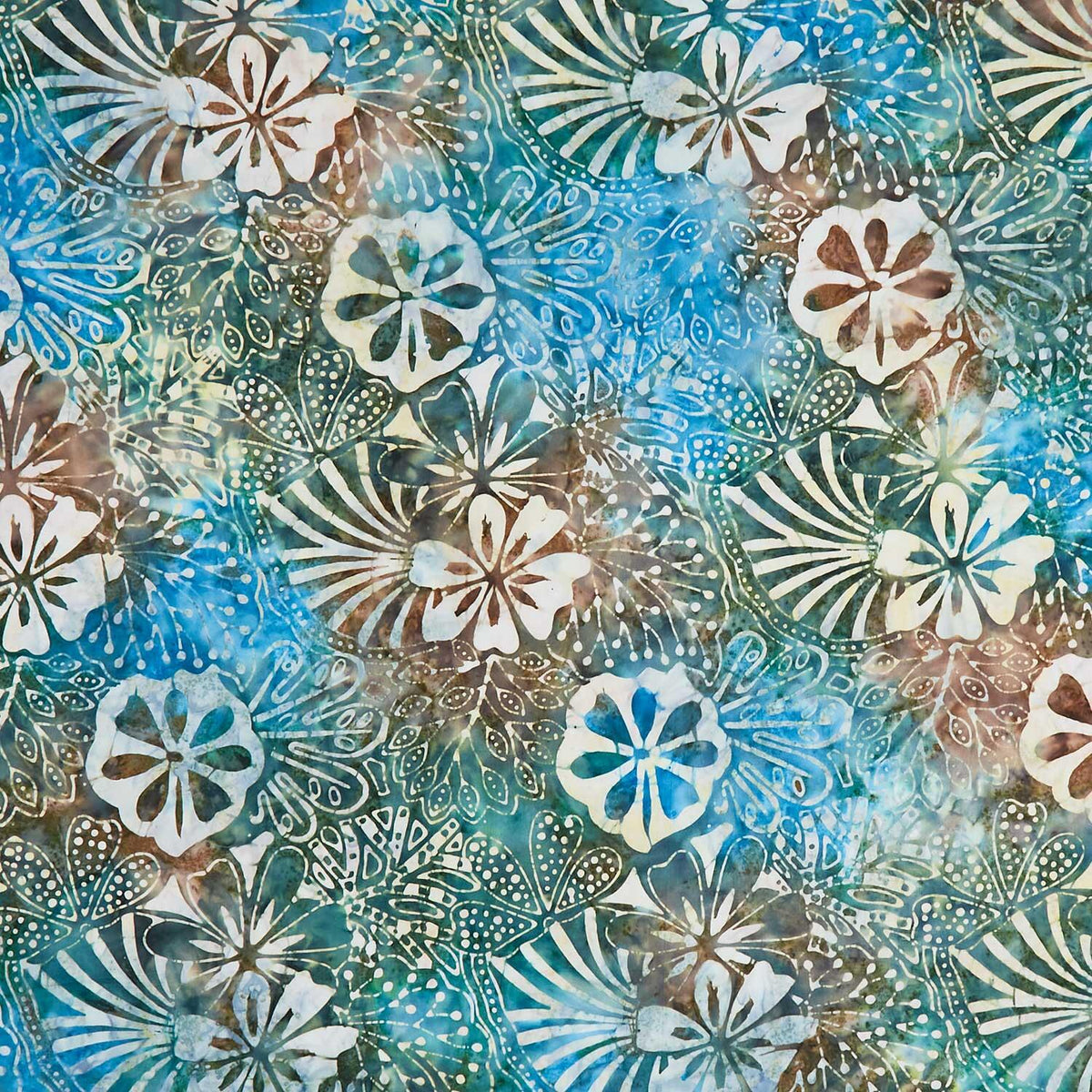 Monstera Deliciosa Batiks - Collage Hazelwood Yardage