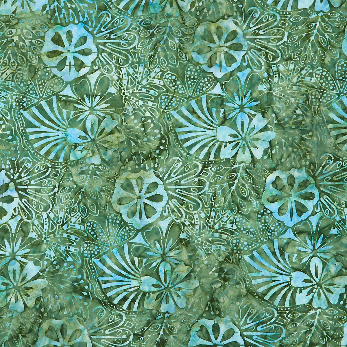 Monstera Deliciosa Batiks - Collage Olive Yardage