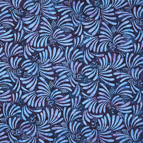 Jasmine Jewels - Fan Indigo Yardage