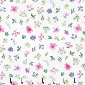Nightshade - Mini Fleur White Multi Yardage