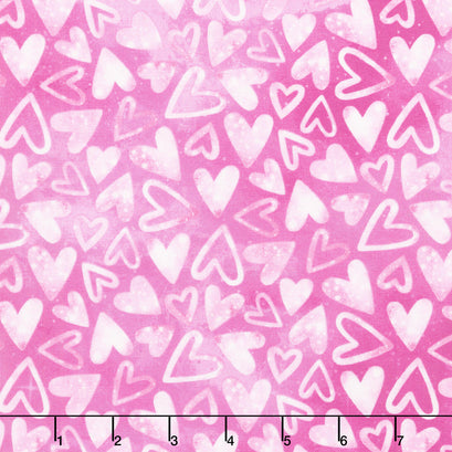 Sparkle Magic - Hearts Pink Yardage