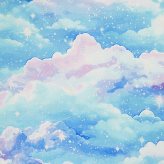 Sparkle Magic - Clouds Blue Multi Metallic Yardage
