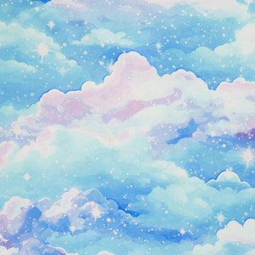 Sparkle Magic - Clouds Blue Multi Metallic Yardage