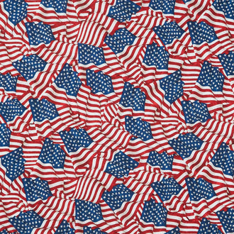 Stonehenge - Stars and Stripes Waving Flags Navy Multi Yardage