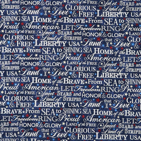 Stonehenge - Stars and Stripes Words Navy Multi Yardage