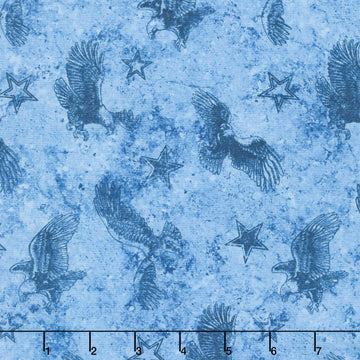 Stonehenge - Stars and Stripes Tonal Eagle Blue Yardage