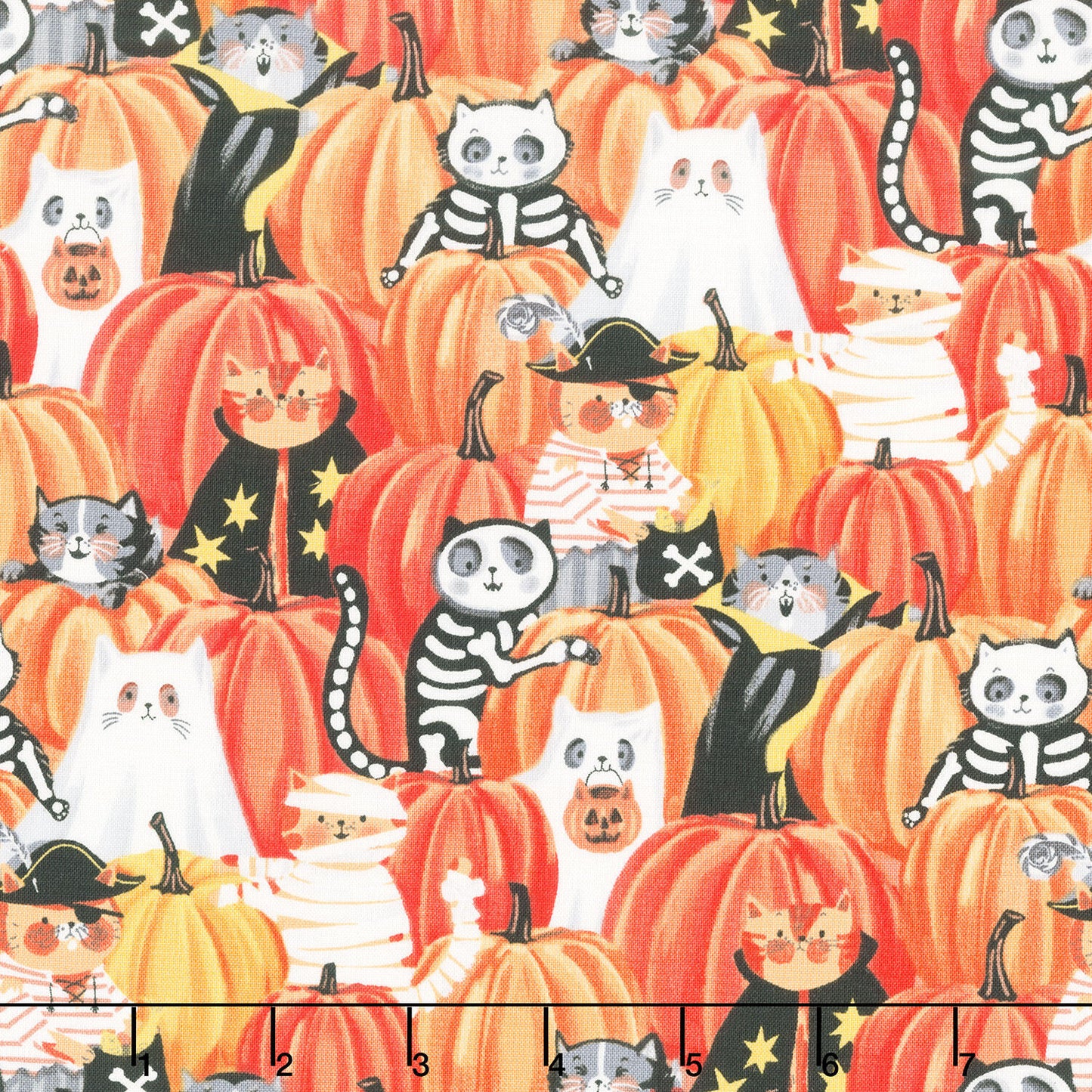 The Boo Crew - Peek Pumpkins Orange Multi Yardage