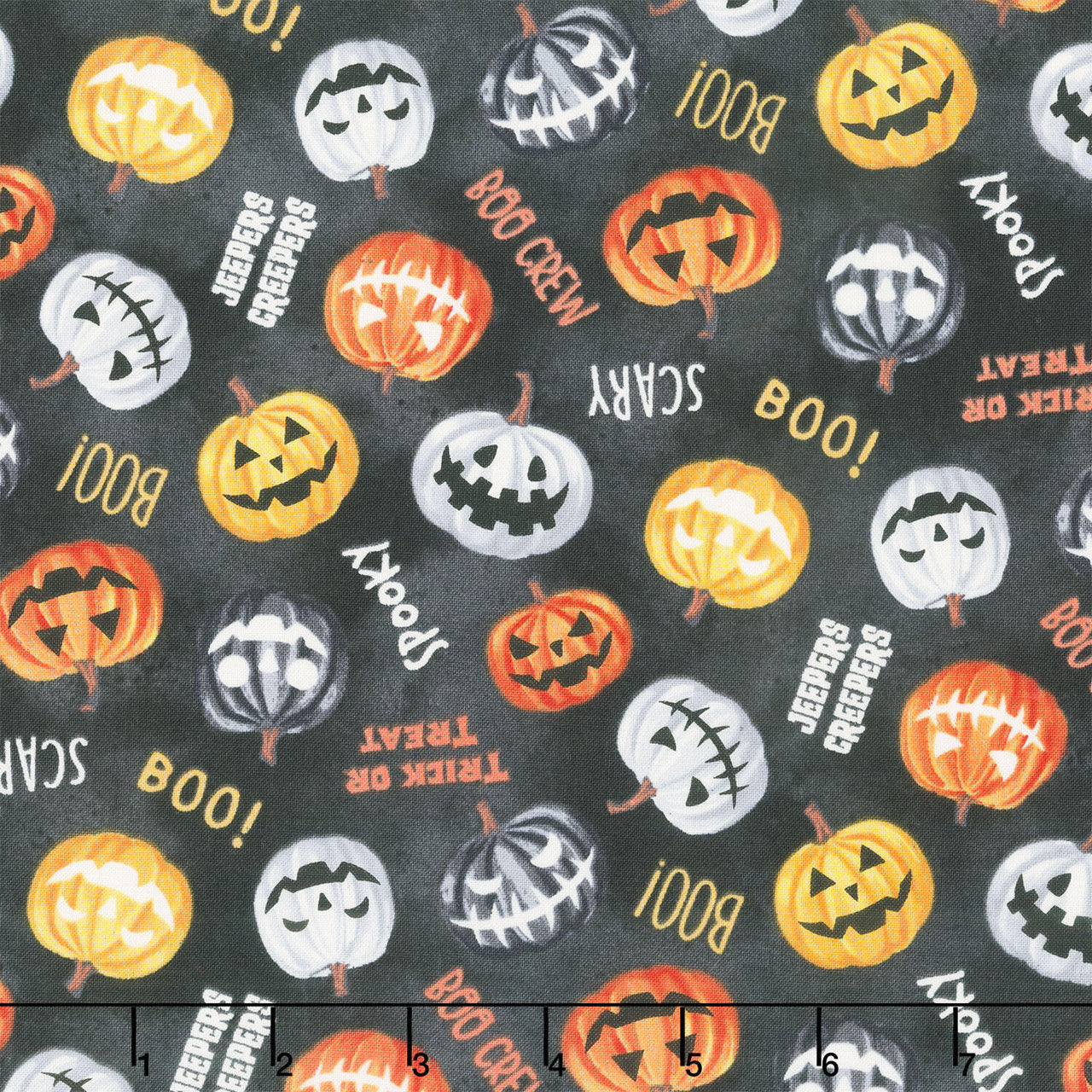 The Boo Crew - Pumpkin Toss Black Multi Yardage