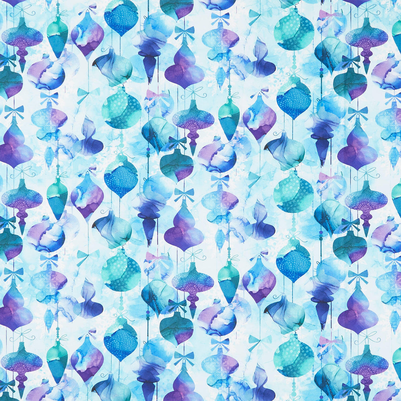 Midwinter Magic - Baubles White Multi Yardage