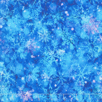 Midwinter Magic - Snowflakes Medium Blue Multi Yardage