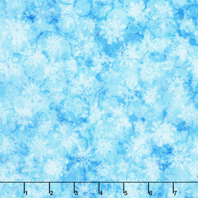 Midwinter Magic - Snowflake Blend Light Blue Yardage