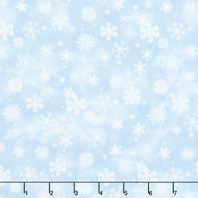 St. Nicholas - Snowflakes Light Blue Yardage